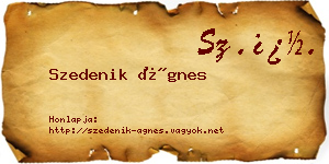 Szedenik Ágnes névjegykártya